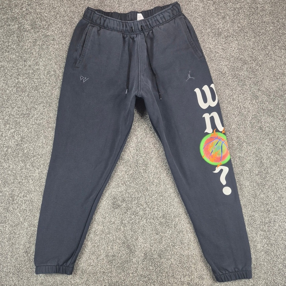 Jordan Why Not? Sweatpants Mens Large Black Russell Westbrook Fleece Joggers